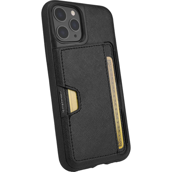 Smartish iPhone 14 Pro Max Wallet Case - Wallet Slayer Vol. 2 [Slim + Protective] Credit Card Holder with Kickstand - Black Tie Affair