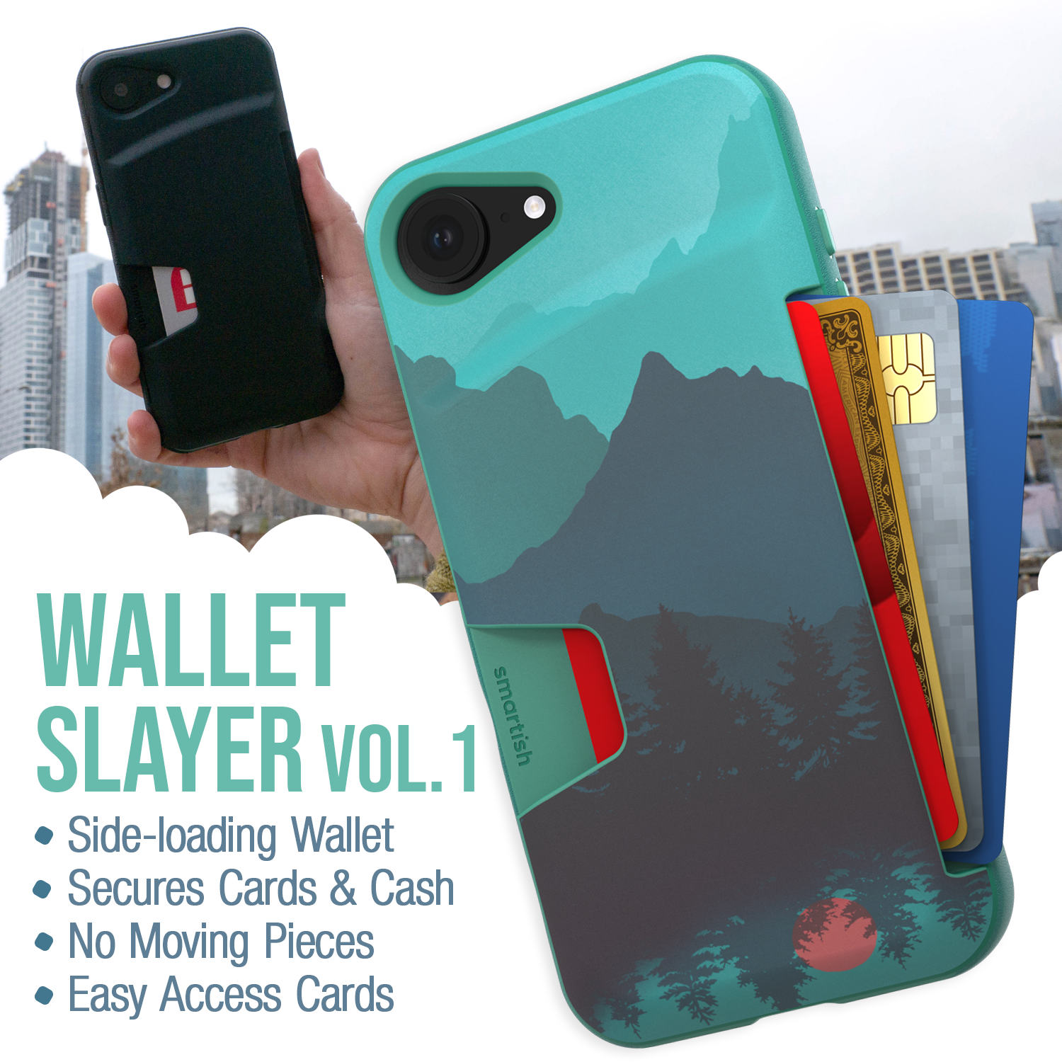 Smartish iPhone 17e/16e Wallet Case - Wallet Slayer Vol 1 - Slim Card Holder Cover Smartish iPhone 17e/16e Wallet Case - Wallet Slayer Vol 1 - Slim Card Holder Cover